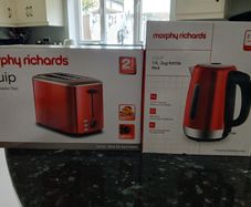 A- Matching Red Kettle & Toaster