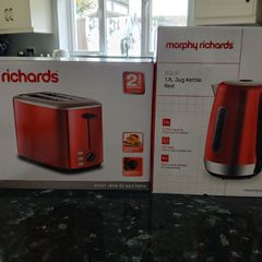 A- Matching Red Kettle & Toaster