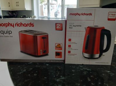 A- Matching Red Kettle & Toaster