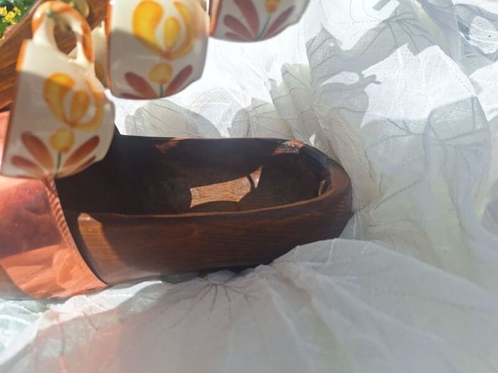 Vintage French or Dutch clog wine bottle holder