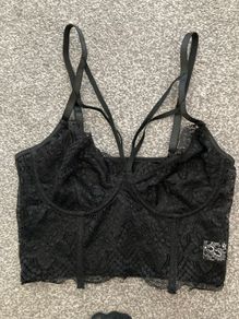 Black Lace crop top size XS