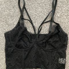 Black Lace crop top size XS
