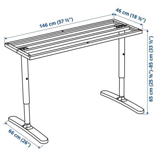 Ikea BEKANT desk Underframe for table top, white, 160x80 cm
