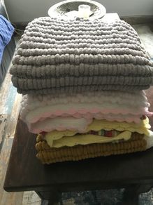 Pom Pom Hand Made Baby Blanket