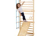 Swedish Ladder Wall Gym 5 in 1 Wooden Indoor Playground Climbing Toys