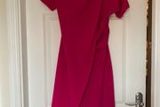 Topshop Origami Drape Neck Midi Dress - pink
