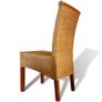 Dining Chairs 6 pcs Brown Natural Rattan Image 4