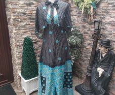Vintage John Bentley Irish 70s maxi Dress with cape
