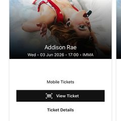2 tickets for Addison Rae 3rd June 2026 in IMMA DUBLIN