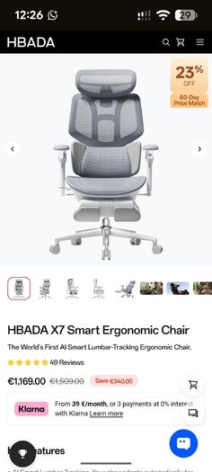 HBADA X7 Smart Ergonomic Chair | Brand New in Box | Home Office & Gaming Chair