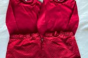 Twin Christmas red Top &amp; skirt 18-24 months