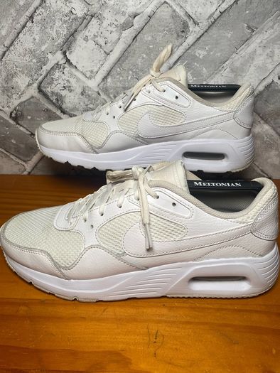 Nike Air Max SC Ladies Triple White Leather Trainers UK7 EU41