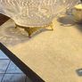 Killarney Irish crystal fruit bowl featuring deep cuts and a decorative gold ormolu metal stand Image 2