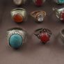Antique Handmade Mix Brass with Mix Stone Glass Rings Lot Of 15 Image 9