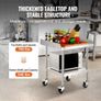 Stainless Steel Work Table 61x61 cm Commercial Food Prep Table W/ 4 Casters Image 3