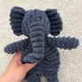 Jellycat Cordy Roy Elephant Navy Slate Blue Ribbed Soft Toy Medium Plush Image 2
