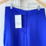 BNWT Zara Royal Blue Flowing Satin Effect Palazzo Wide Leg Trousers Image 2