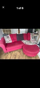 DFS 3 Seater, Armchair & Foot Stool