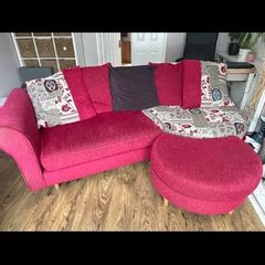 DFS 3 Seater, Armchair & Foot Stool
