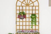 Wooden Raised Planter with Trellis, Raised Bed for Garden with Lattice and Drainage Holes for Climbing Plants