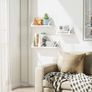 Rustic Shelves, Decorative Wall Shelf Set of 3, Floating Shelves for Bathroom, Bedroom, Living Room,Kitchen, Office and More, White Image 2