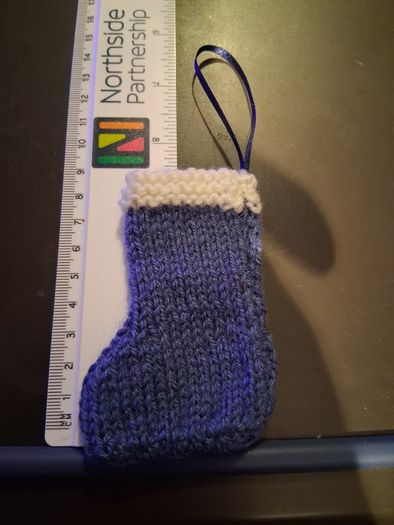 handmade knitted sock decorations
