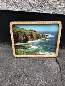 Large old hand made tray with decorative beads