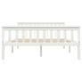 Bed Frame without Mattress White Solid Pinewood 140x200 cm Image 3