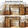 128cm Desk with Fabric File Cabinet, Computer Desk with Shelves and Drawers Image 6