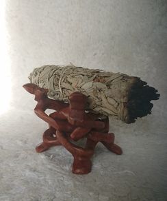Wooden Bowl / Sage Stand .