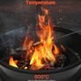22 Inch Chiminea Outdoor Iron Fireplace with Grill Mesh & Chimney Coat Image 2