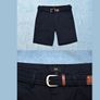 NEW River Island Mens Shorts Navy Blue Size 30 with Belt Image 2