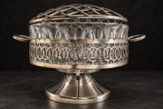 Vintage Glass Rose Bowl &amp; Flower Arranger