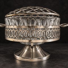 Vintage Glass Rose Bowl & Flower Arranger