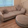 DFS Lawrie Formal Back 4 seater Sofa with  a large round pattern and plan footstool, PRICE DROP OPEN TO OFFERS Image 5