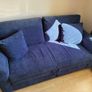 Blue corduroy sofa bed Image 3
