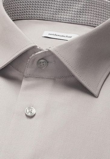 Seidensticker Men's Regular Fit Long-Sleeve Shirt, Non-Iron, Grey XL / 43