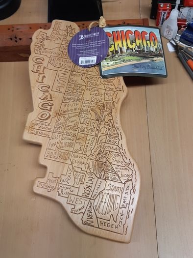 Chicago wooden map.