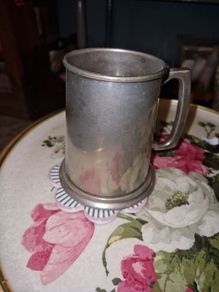 Vintage Silver Plated Copper Tankard