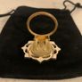 Vintage Gold plated German Porcelain Scarf Brooch 1960s Image 5