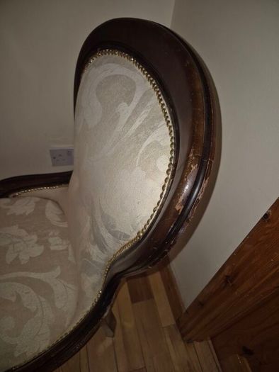 Victorian Style Vintage Balloon Back Upholstered Nursing Chair