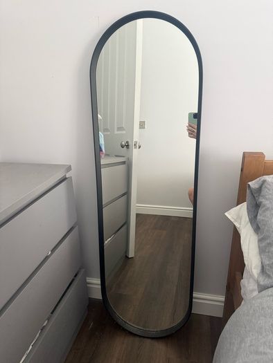 Audo black oval mirror