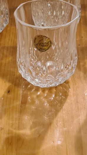 6 X Beautiful Crystal D'arques Small Sherry Glasses In Mint Condition.