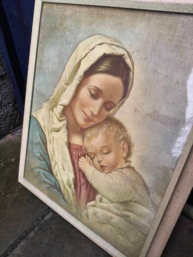 Vintage Madonna &Child Framed Picture
