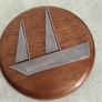 Vintage Wooden Sailboat Plaque Half Hull Model Image 3