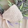 New mini 30cm faux wild lavender wreath with exaggerated linen and polka dot bow Image 7