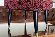 Vintage Rare Mid Century Sherborne Style Footstool with Atomic Legs 1960s