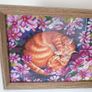 Stunning Handmade Cross Stitch Embroidery - Cats in flowers Image 7