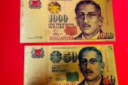 Singapore 1000 / 50 Dollars  Gold Foil Banknotes