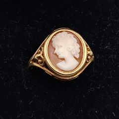Vintage 9ct cameo ring